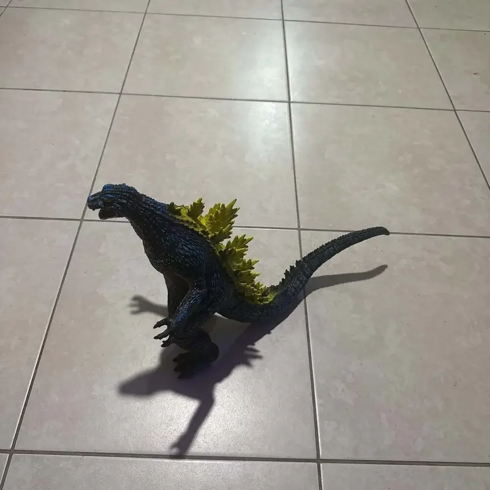 Vintage Godzilla Action Figure Toy Statue Black Blue Scales Y2K Style
